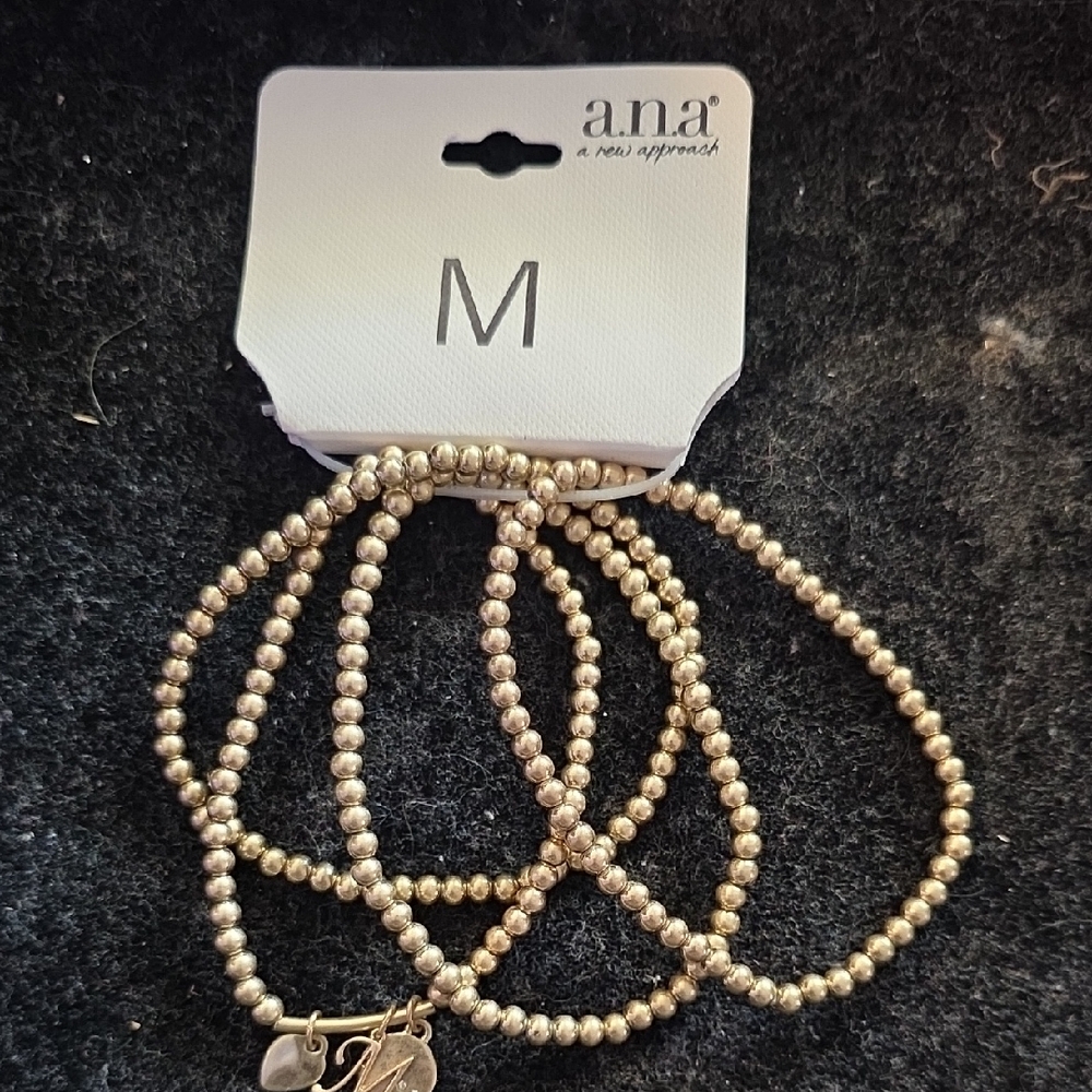 a.n.a Metallic Beaded Bracelet Set